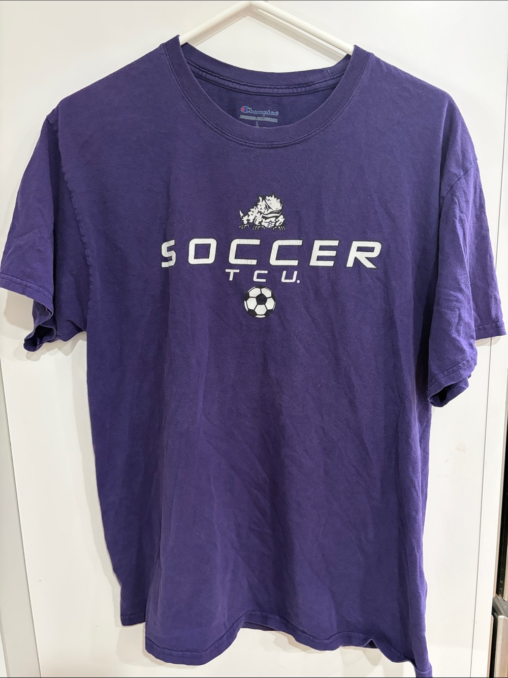 Champion Purple TCU Soccer Graphic Tee